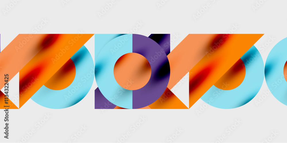 Poster vibrant abstract background circles with smooth gradients, creating a dynamic and modern design. ide