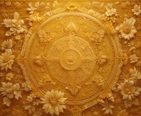Obraz premium Warm, sunny yellow color scheme with an intricate, woven pattern , fabric, pattern