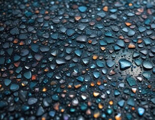 Tiny raindrops creating a mosaic effect on the sunroof glass , shiny, patterned, outdoor