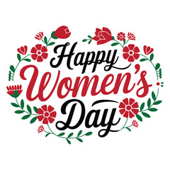  International Women's Day typography, Vector illustration,