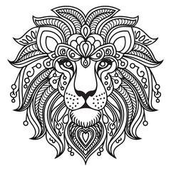 Fototapeta premium Creative animal head covered by mandala pattern