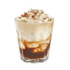Iced Coffee Drink with Whipped Cream and Cocoa