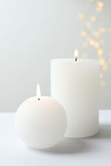 Beautiful composition with candles on the table