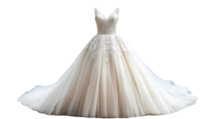 wedding dress on transparent isolated background