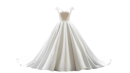 wedding dress on transparent isolated background