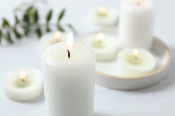 Beautiful composition with candles on the table