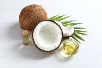 Bowl of coconut oil on table