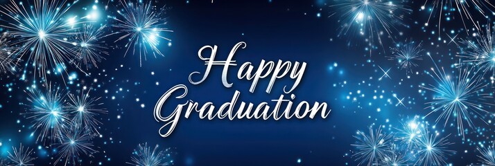 Festive Fireworks Celebrate Happy Graduation