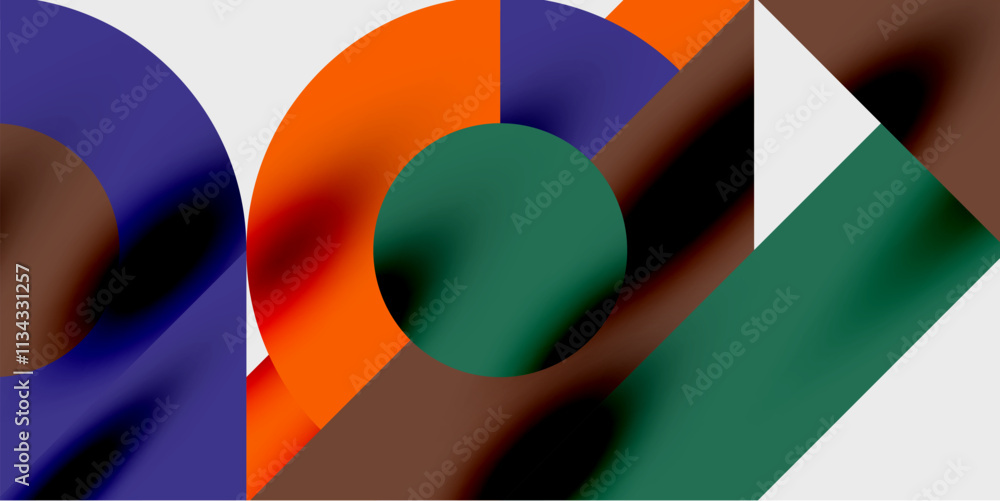Aufkleber Vibrant abstract background circles with smooth gradients, creating a dynamic and modern design. Ideal for creative, tech, or contemporary-themed projects