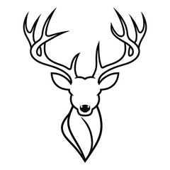 Vector antler, deer horns icon set on white background 
