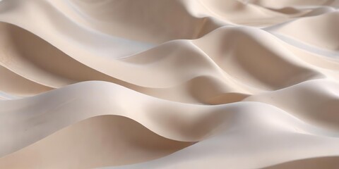 Fototapeta premium Soft beige waves on an abstract surface with subtle blue undertones and gentle movement, wave formation, calm sea, soft colors