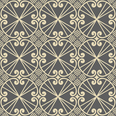Floral seamless pattern with baroque style ornament. Modern stylish texture. Repeating vector background.