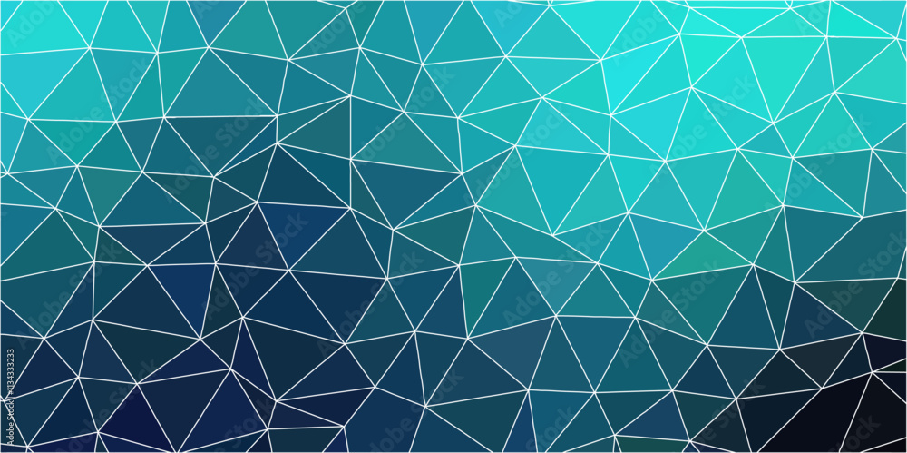 Poster Colorful Polygonal Mosaic Background.  low poly with lines natural network with triangle shapes design. Background consisting of triangles. LowPoly, Polygone, Dreiecke, Netzwerk, Soziales Netzwerk