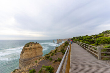Beautiful ocean lookout on the Twelve Apostles at the Great Ocean Road in Victoria, Australia.