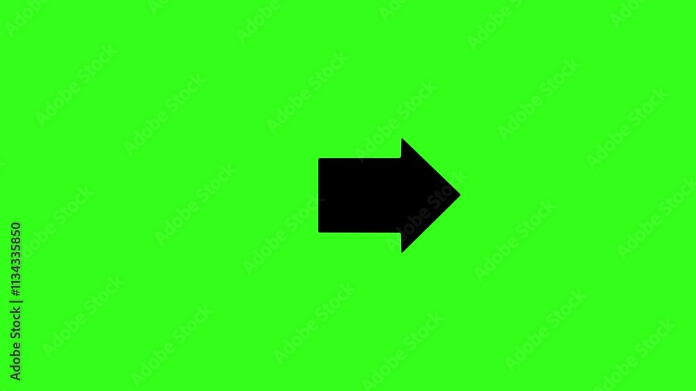 Poster right-directional arrow loop animation. silhouette arrow road sign animation. pointing arrow footage