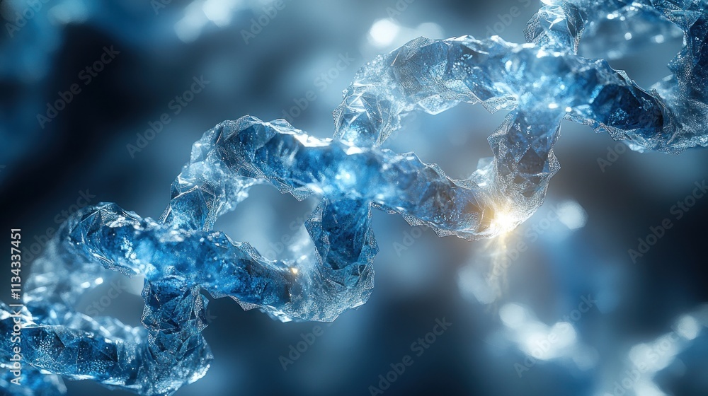 Poster a close-up view of a dna double helix structure, symbolizing genetic information.