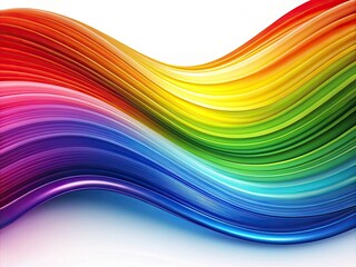 Abstract rainbow waves flow across a white background, creating a vibrant, artistic, fluid design.
