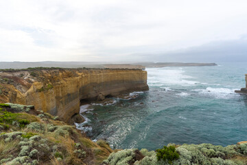 The Bakers Oven so called for the shape of the natural arch in the cliff face. A sea stack on the coast of the Great ocean Road, Australia.