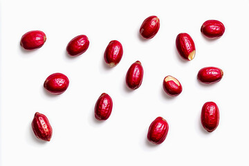 Raw Peanuts in Their Ecosystem, Top View, Isolated on White Background, High-Resolution Photography