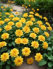 arrangement of yellow paper flowers in a garden, paper, bouquet