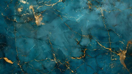 Obraz premium Elegant Teal and Gold Marble Texture for Background and Design Use