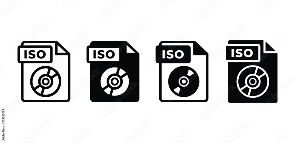 Poster iso file format document icon symbol sign vector design simple flat illustration collection sets