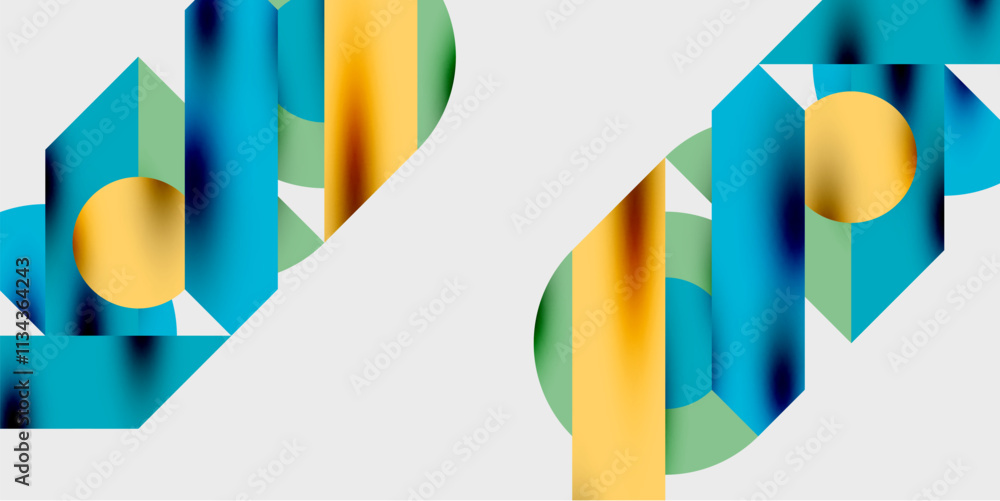 Poster Vibrant abstract background circles with smooth gradients, creating a dynamic and modern design. Ideal for creative, tech, or contemporary-themed projects