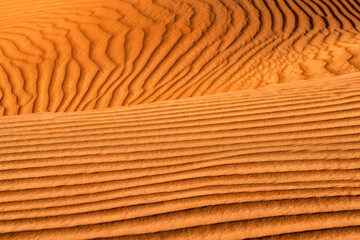 Desert background pattern graphics. Summer Safari excursions and travel. Sandy desert Wahiba in Oman, Near East