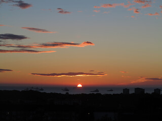 Sunrise over the North sea in summertime - Aberdeen - Scotland - UK