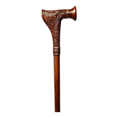 Vintage Wooden Walking Cane with Curved Top
