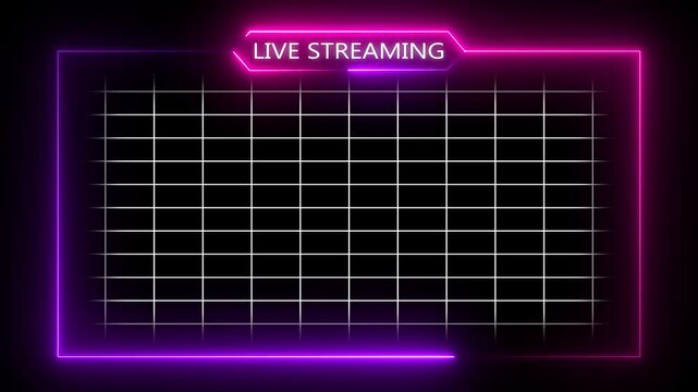 live streaming neon text frame animation box frame neon frame live streaming game live live streaming Neon Titles 4k