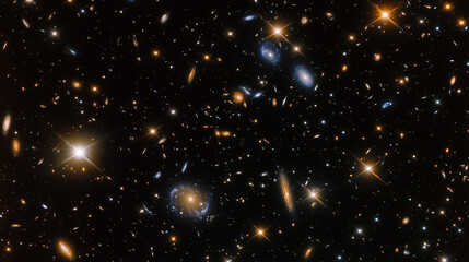 Cosmic Tapestry: A mesmerizing view of the cosmos, bursting with distant galaxies and glittering stars, a testament to the vastness and beauty of the universe.  