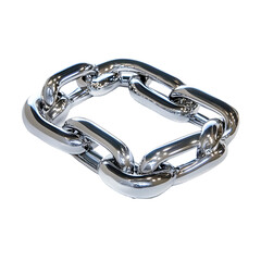 chrome chain link on a pure white isolated background
