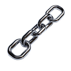 Fototapeta premium Minimalist illustration featuring a shiny straight metal chain on a white background with ample empty space