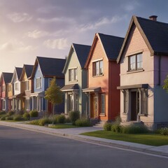 row of houses with different architectural styles , building, facade, bricks