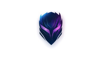 Cosmic Warrior Logo with Glowing Helmet
