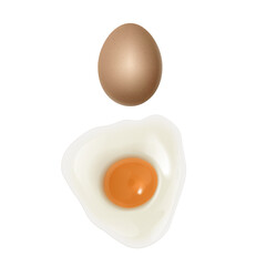 Set of realistic eggs on white background