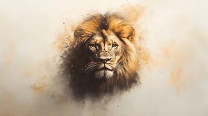 Majestic Lion Illustration on White Background