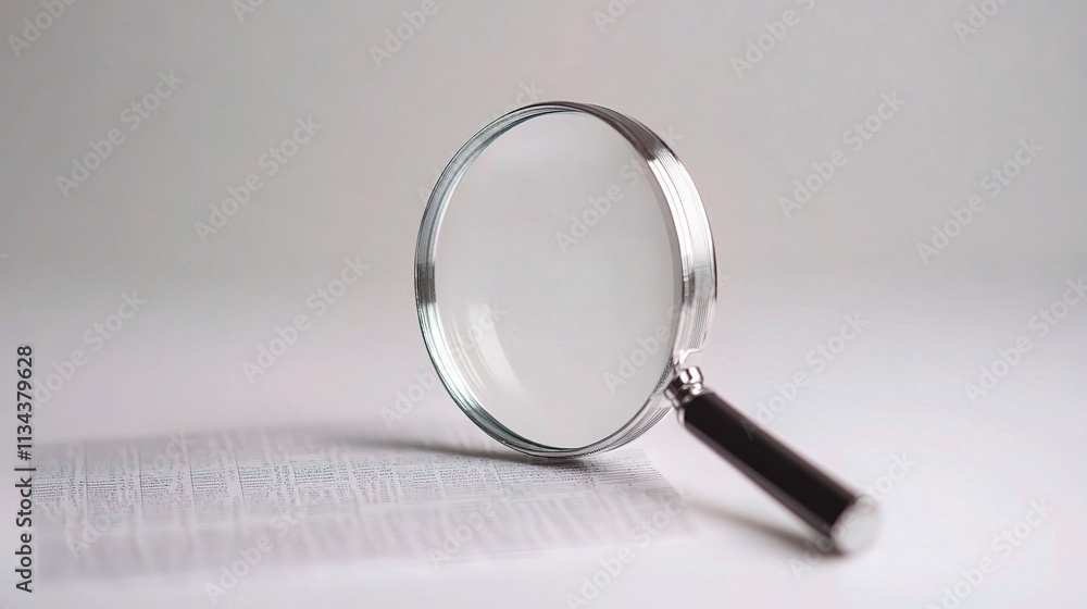 Poster magnifying glass emphasizing data analysis and insights