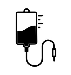 blood bag icon vector on white background. infusion flask icon