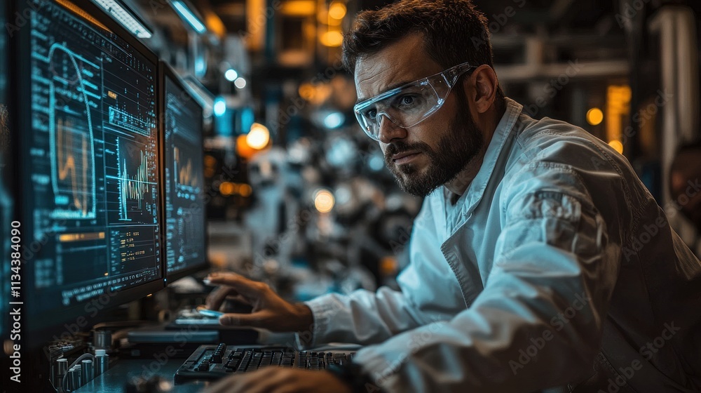 Aufkleber scientist working with advanced technology in a lab