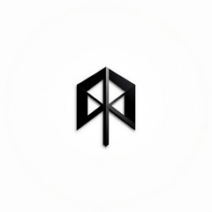 Abstract Black Logo: Geometric Emblem 