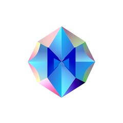 Crystalline Monogram: Iridescent Gemstone Letter M 