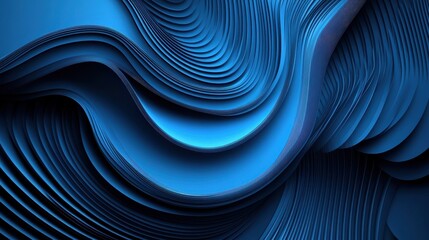 Obraz premium Abstract Blue Layered Wave Design Background