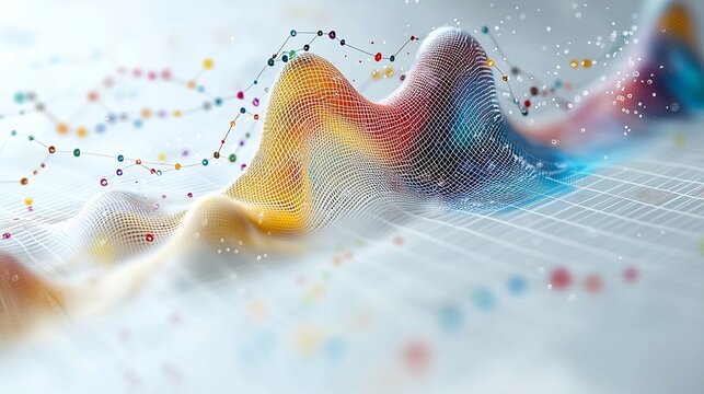 Colorful Scatter Plot Representing Dynamic Business Data Analysis and Insights