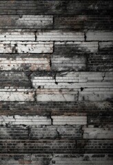 Black and white mottled brick wall with subtle cracks, brick, white, texture