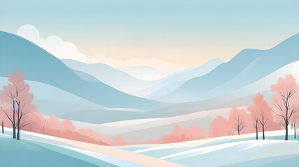 Abstract Background with landscape in early spring