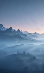 Soft blue haze with subtle texture and gradual transition, gentle hue, blurred effect, serene scene