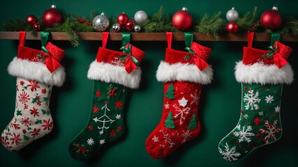 christmas stocking hanging on a tree