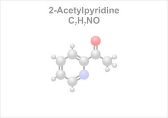 2-Acetylpyridine. Simplified scheme of the molecule. Use as roast aroma component.